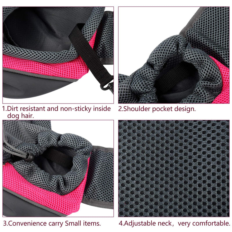 Patience Pet Dog Sling Carrier Breathable Mesh Traveling Safe Sling Bag Carrier for Small Dogs Cats S(up to 5 lbs) Pink - PawsPlanet Australia