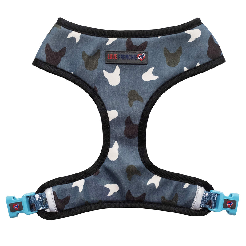 Love Frenchie - French Bulldog Reversible Harness (Medium, Blue La La) Medium - PawsPlanet Australia