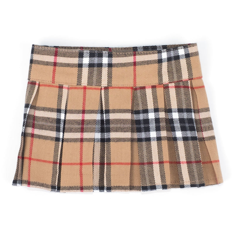 The Worthy Dog Plaid Pattern Fabulously Stylish Casual Skirt Outfit Fits Small, Medium and Large Dogs, Tan Color Large Medium - PawsPlanet Australia