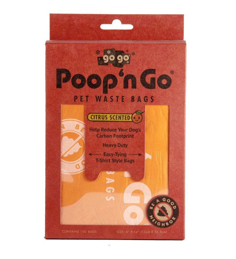 [Australia] - GoGo Pet Products 100-Pack Poop n Go Pet Waste Bags with Handles Scented Fresh 