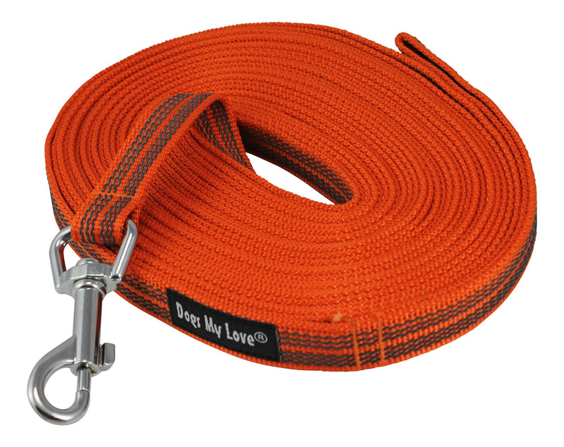 [Australia] - Dogs My Love Comfort Grip Non-Slip Dog Leash 4ft 15ft 30ft Long for Large Dogs Orange 