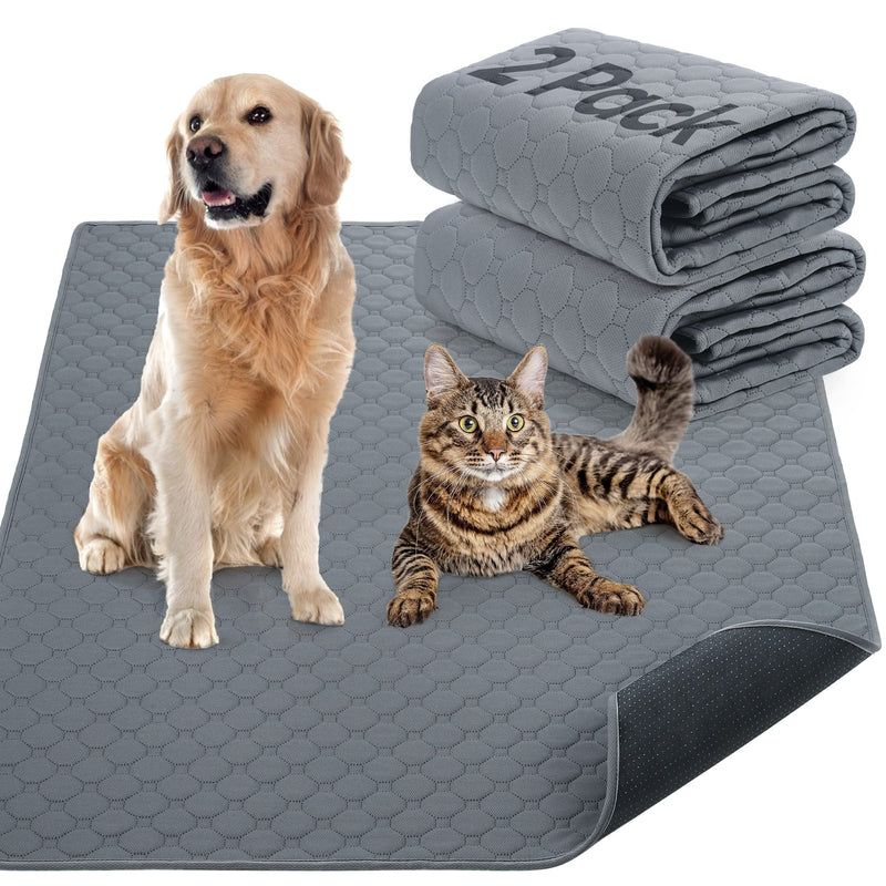 Reusable Dog Training Pads, 2 Pack Washable Puppy Training Pads Super Absorbent Waterproof Urination Pads for Dogs Car Travel 60cm*50CM - PawsPlanet Australia