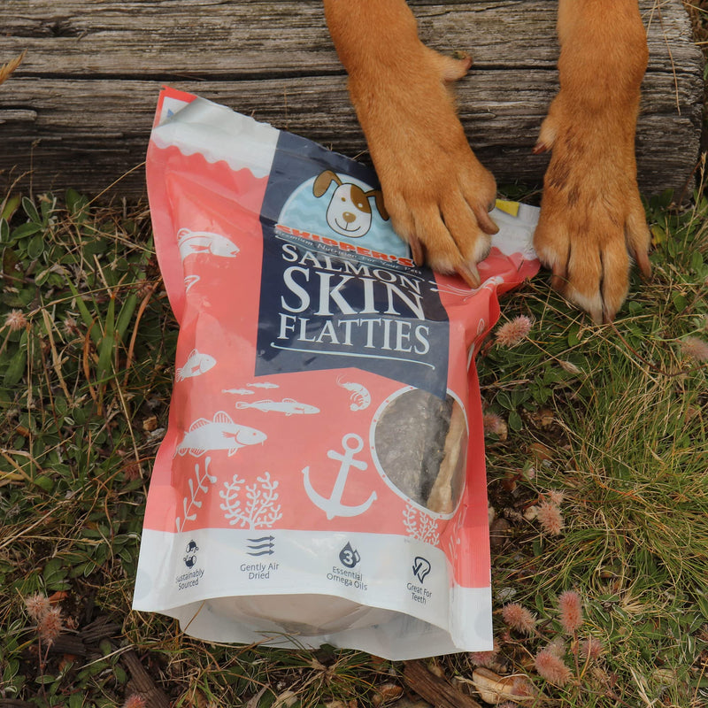 Skipper's Salmon Skin Flatties Dog Treats 100g, Remove Plaque, Healthy Source of Omega Oils, Naturally Low in Fat - PawsPlanet Australia