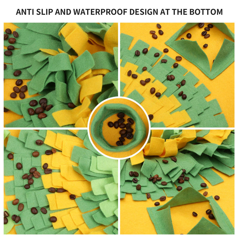 Aumket Snuffle Mat for Dogs,Interactive Food IQ Toy, Dog Training Pad to Encourages Natural Foraging Skills and Release Stress (Yellow-Green) Yellow-Green - PawsPlanet Australia