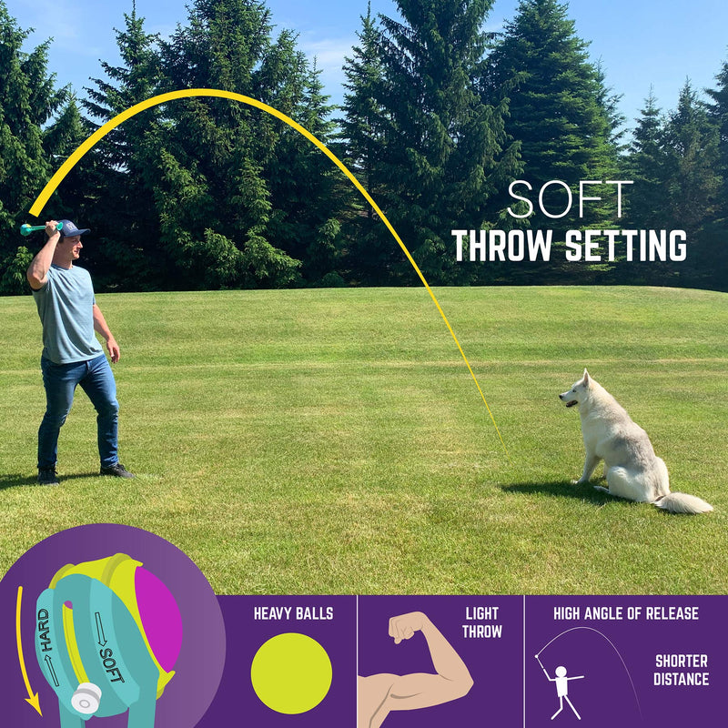 [Australia] - Chew King Fetch Balls Extremely Durable Natural Dog Toy Ball Launcher, Squeaker Floating Fetch Ball,Fetch Toy Collection Ball Launcher - 2.5" Balls 