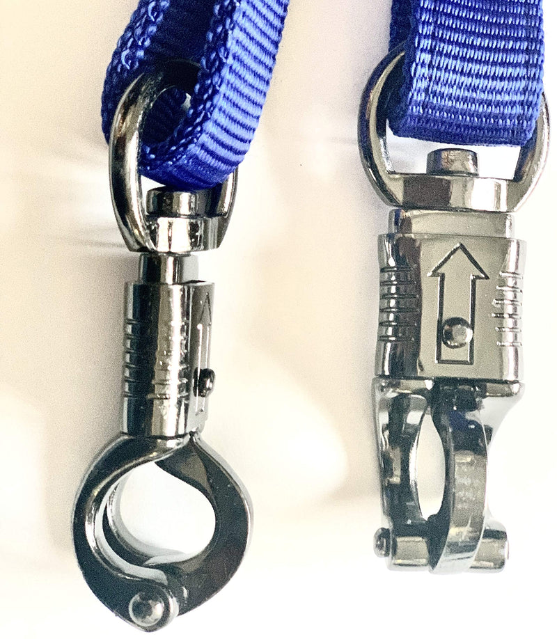 Majestic Ally Pack of 2, Double Thick Trailer Tie for Horse Haulage, Cross tie with Adjustable Buckle, Panic Snap and Bull Snap – 1 Inch by 36 Inch Black - PawsPlanet Australia