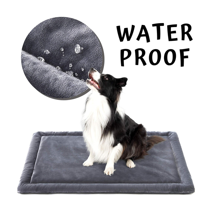 Allisandro Dog Bed Cat Pad M 80x60cm Waterproof Washable Mattress Soft Warm Pet Fleece Cushion Mat Deep Grey - PawsPlanet Australia