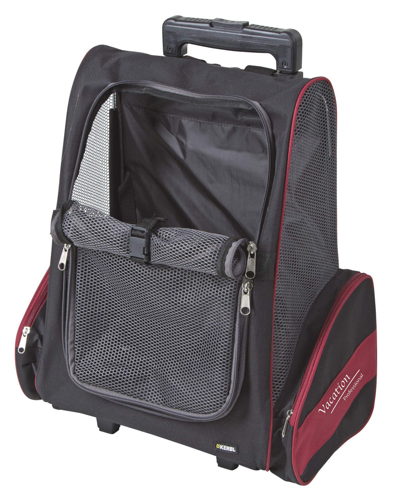 Kerbl Axion Trolley Bag 42 x 25 x 55 & 103 cm, Black/Red - PawsPlanet Australia