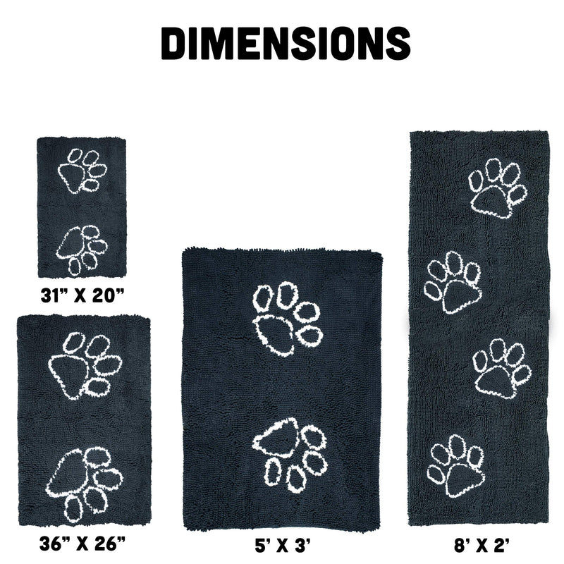 [Australia] - My Doggy Place - Ultra Absorbent Microfiber Dog Door Mat, Durable, Quick Drying, Washable, Prevent Mud Dirt, Keep Your House Clean Medium (31" x 20") Charcoal w/ Paw Print 