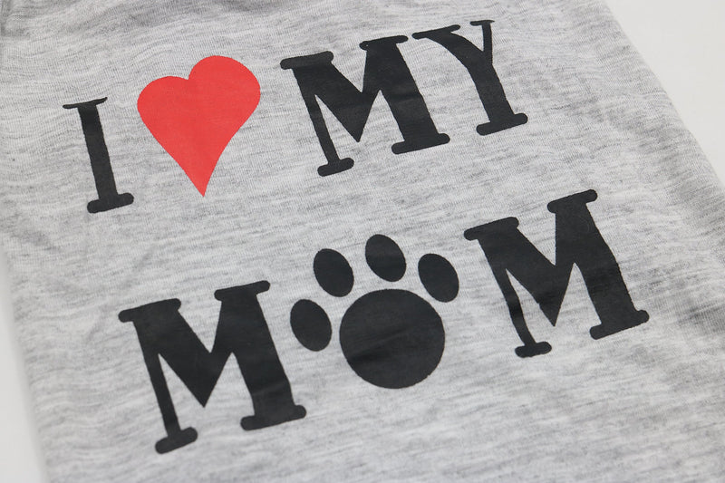 [Australia] - DroolingDog Dog Clothes Small Dog Shirts Puppy T Shirt for Small Dogs X-Large (13.2lb-16.1lb) I ❤ My Mom 