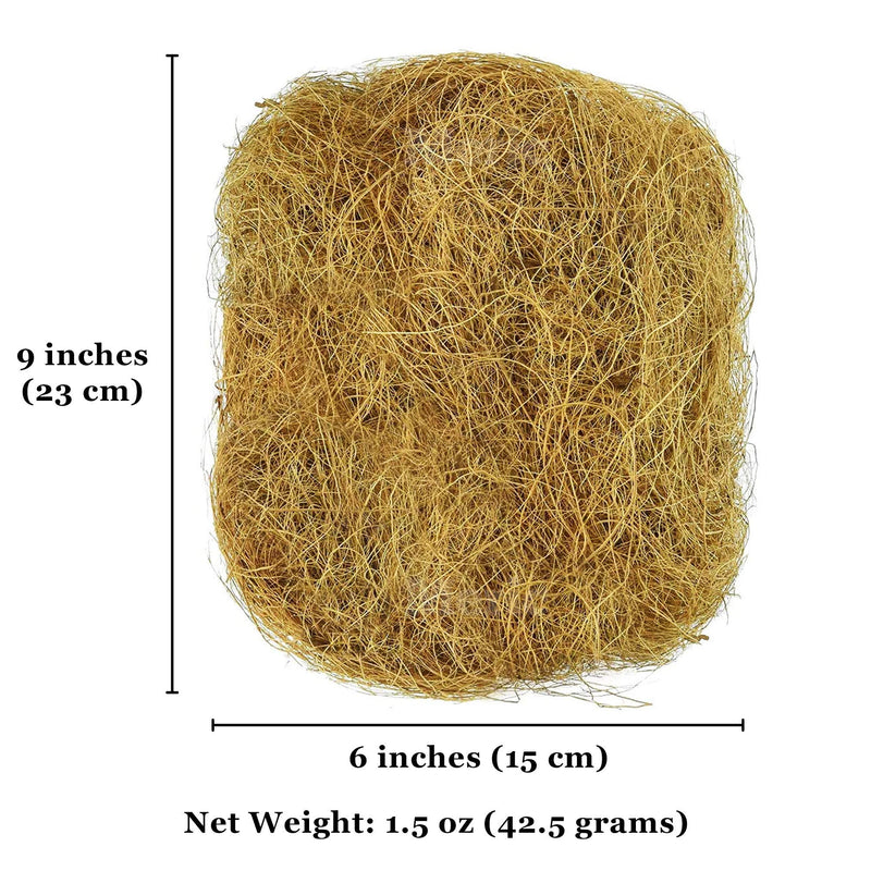 Meric Coconut Fiber for Birds, Comfortable Bedding for Small Birds and Animals, Nest Lining Material, Great for Nest Building and Hideouts, 1.5 oz. - PawsPlanet Australia