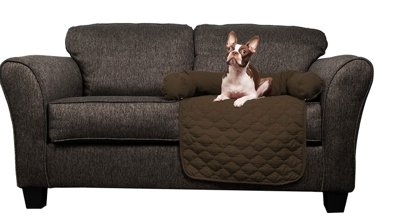 [Australia] - Quick Fit Wubba Reversible Pet Bed Couch Cover for Dogs, 21x34, Chocolate-Natural 