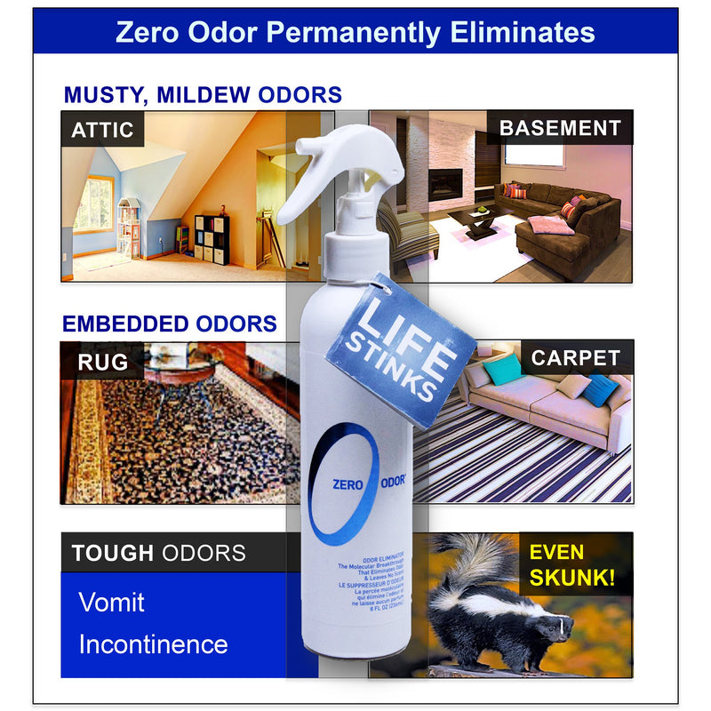Zero Odor Multi-Purpose Household Odor Eliminator, Trigger Spray, 8 ounces - PawsPlanet Australia