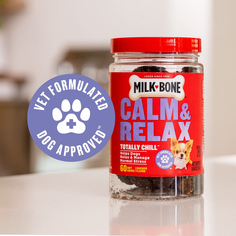 Milk-Bone Supplements, Vet Approved Soft Dog Chews, 60 Count Calm & Relax - PawsPlanet Australia
