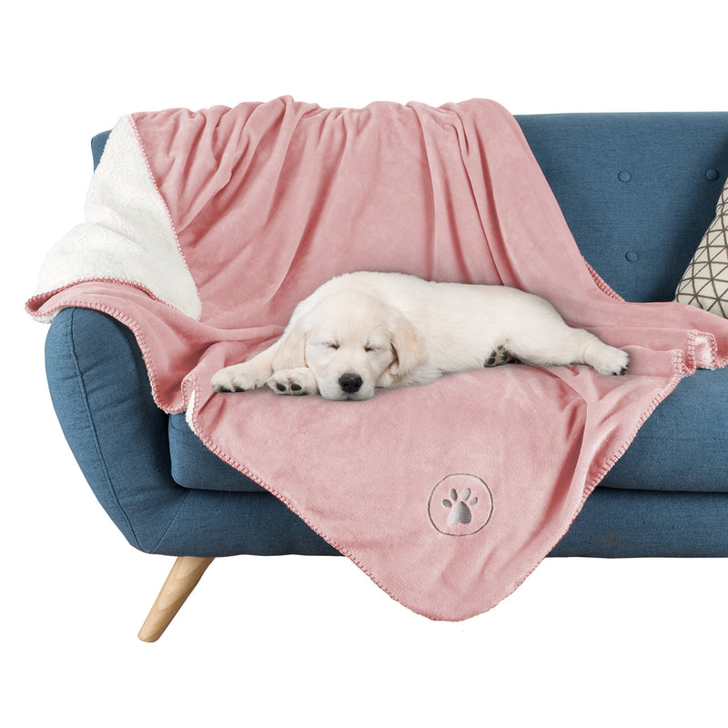 PETMAKER Waterproof Pet Blanket Collection – Reversible Throw Protects Couch, Car, Bed from Spills, Stains, or Fur, Dog and Cat Blankets Pink Large - PawsPlanet Australia