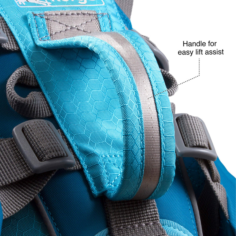 [Australia] - Kurgo Dog Saddlebag Backpack | Back Pack Dog Harness | Hiking Pack for Dogs | Packs for Pets to Wear | Camping & Travel Vest Harness | Reflective | Lightweight | Baxter Pack | For Medium & Large Pets Baxter- 30-85 lb dogs Coastal Blue 