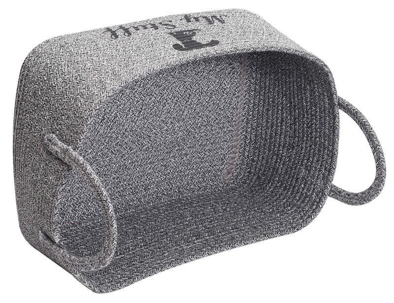 Geyecete Dog Toys Rope weave Basket weave Rope Storage Basket Pet Toy Box Dog basket Storage Basket Basket Dog Toy Storage Basket-Mixed Gray Mixed Gray - PawsPlanet Australia