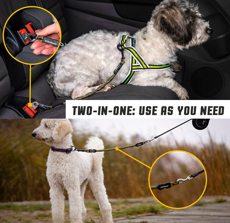 Dog Car Seat Belt - Shock Absorbing Bungee Dog Leash - Dog Car Fixation - Seat Belt Leash for Dogs Medium (10-20kg) - PawsPlanet Australia