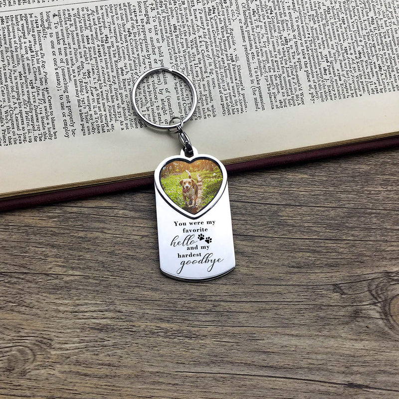 [Australia] - WIEZO-USA Pet Dog Memorial Gifts - Remembrance Picture Frame Keychain You were My Favorite Hello and My Hardest Goodbye - Sympathy Condolences for Loss of Dog 