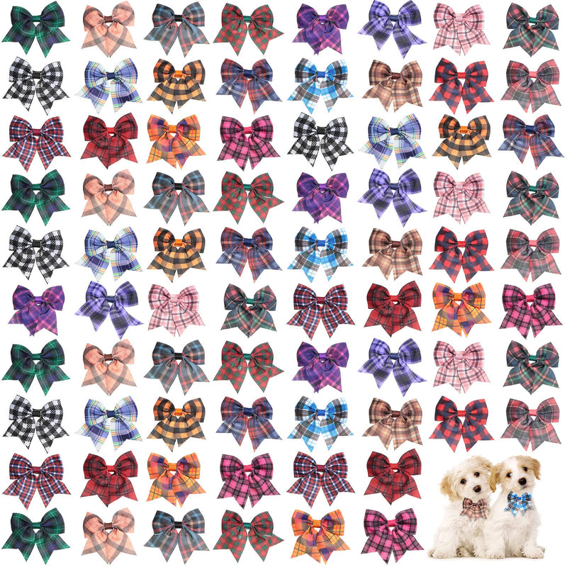 80 Pcs Dog Bow Ties Assorted Pattern Dog Bowtie Adjustable Dog Collar Bows Cat Bowtie Collar Dog Bowknot for Small Medium Basic Puppy Pet Photography Festival Grooming Party (Floral Bowknot) Floral Bowknot - PawsPlanet Australia