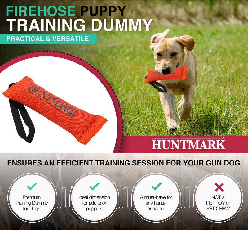 HUNTMARK Firehose Puppy Training Dummy 9.5‚Äù x 2.5‚Äù ‚Äì‚Äì Durable and Reliable Training Puppy - Waterfowl Sporting Dog Retriever Training ‚Äì Bumper for Hunting Puppies Yellow 1 - PawsPlanet Australia
