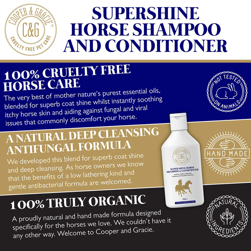 C&G Pets Super Shine Horse Shampoo & Conditioner 500 ml (Pack of 1) - PawsPlanet Australia