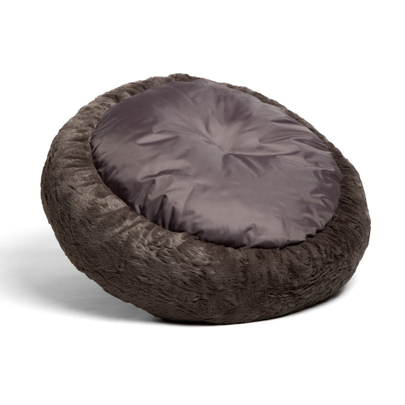 [Australia] - Best Friends by Sheri Luxury Faux Fur Donut Cuddler (23x23), Mink - Small Round Donut Cat and Dog Cushion Bed, Orthopedic Relief 