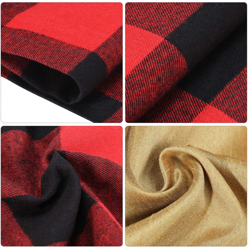 Kaqulec 2020 Newest 8pcs Christmas Buffalo Plaid Placemats,Waterproof Cotton & Burlap Red and Black Buffalo Check Placemats for Home Holiday Christmas Table Decorations (8) 8 - PawsPlanet Australia