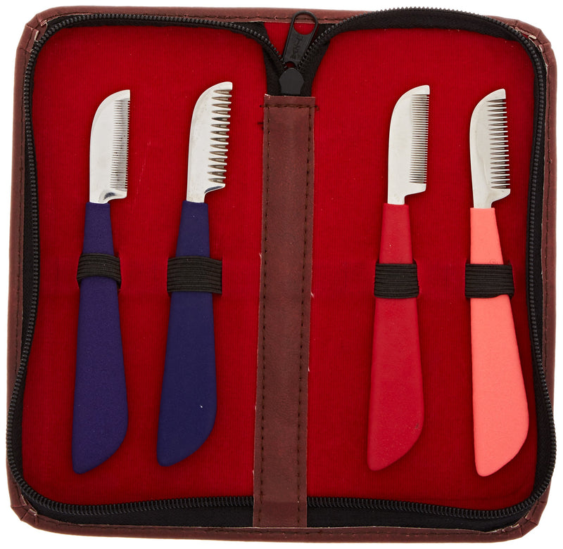 [Australia] - Tamsco Stripping Knives Set of 4 in Zipper Case, Foam Handle, Color Coded 