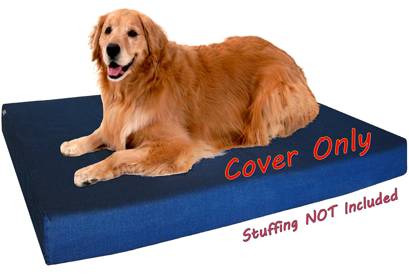 [Australia] - Heavy Duty Navy Blue Denim Jean Dog Pet Bed External Duvet Cover for Small Medium to Extra Large Pet Bed - Replacement Cover only 40"X35"X4" 