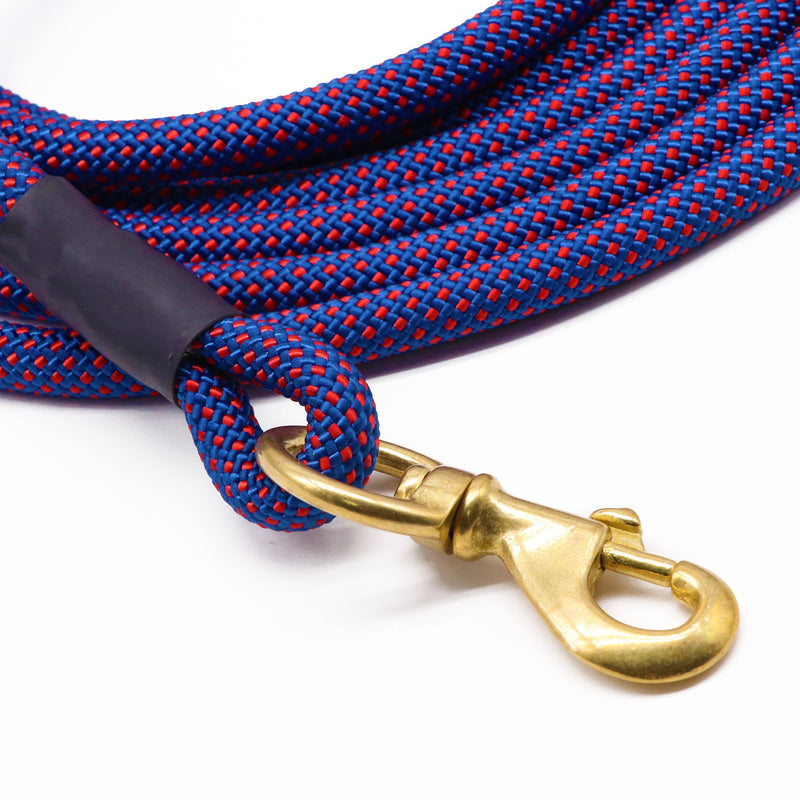 [Australia] - AUTULET Shock Absorbing Rope Lead Dog Leash Red Nylon with Padded Handle for Walking Hiking 8mm*5m dark blue 