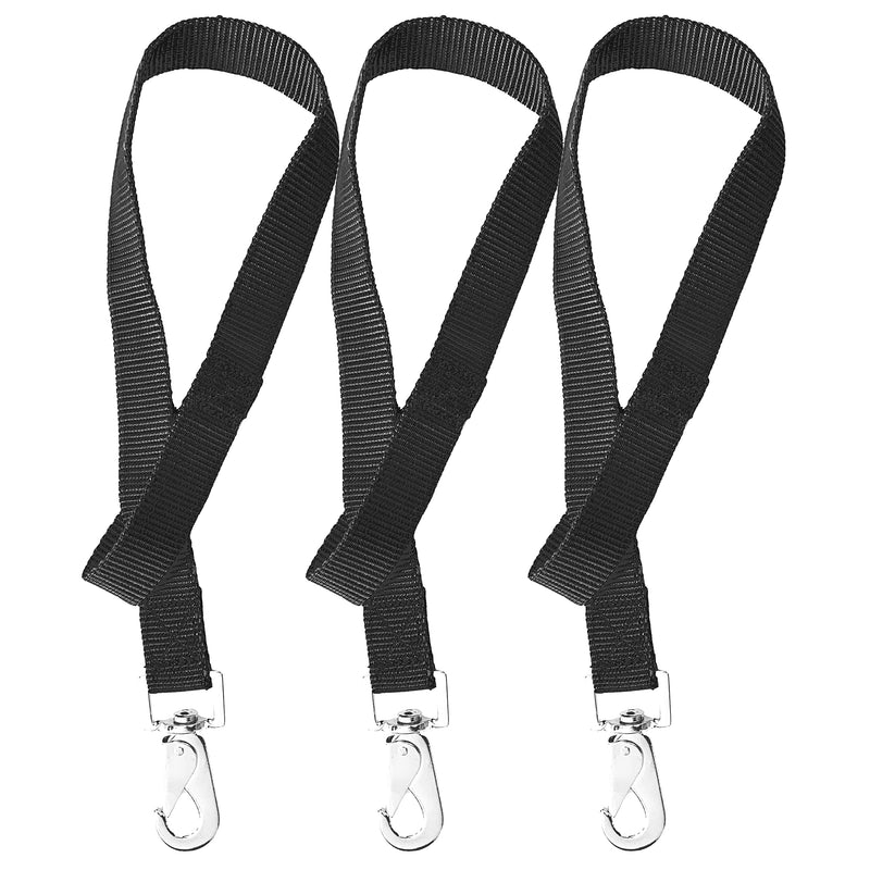 Majestic Ally Pack of 3 Horse Bucket Strap Hangers – Practical and Easy Design for Indoor or Outdoor Use -Set of 3,-1"x22" Black - PawsPlanet Australia
