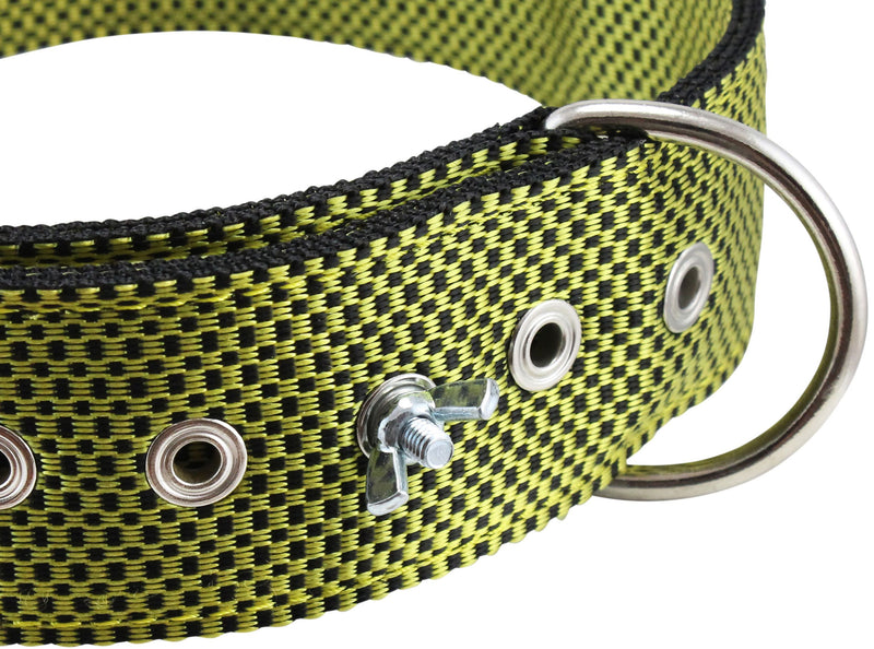 [Australia] - Bolted Heavy Duty Extra Wide Triple Layer Tie Out Dog Collar for XLarge Dogs 20"-24" Neck, 2" Wide Yellow 