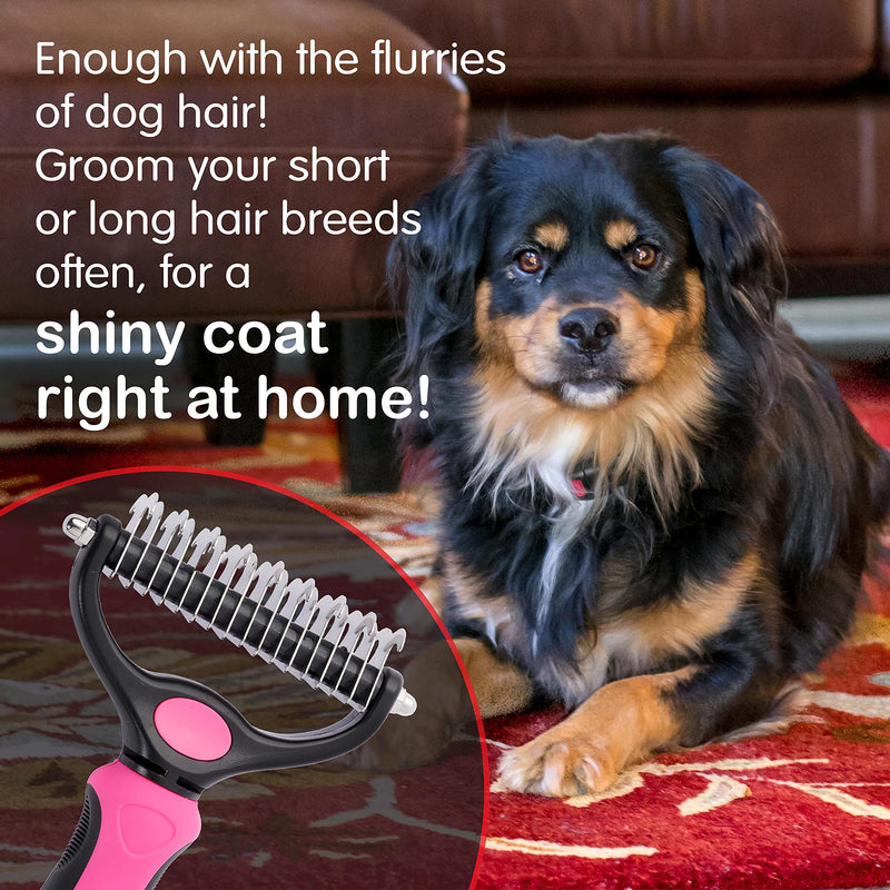 Deshedding Tool, Dog Grooming Supplies, Dematting Hair Remover and Undercoat Rake, Reduces Shedding, Gently Removes Loose Hair and Fur, Great for Short or Long Breeds - PawsPlanet Australia