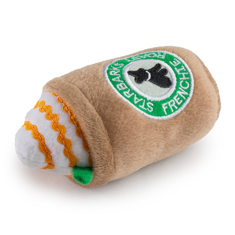 [Australia] - Haute Diggity Dog Starbarks Coffee Collection | Unique Squeaky Parody Plush Dog Toys – Canine Caffeine Your Dog Can Handle! Small Starbarks Frenchie Roast with Straw 