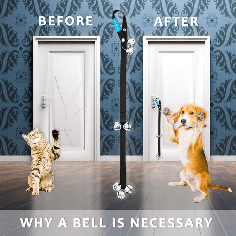 Dog Doorbells Training Potty Dog Bells Adjustable Door Bell Dog Bells for Potty Training Your Puppy The Easy Way Premium Quality 7 Extra Large Loud DoorBells Plus Whistle 1 Doorbell + Whistle - PawsPlanet Australia