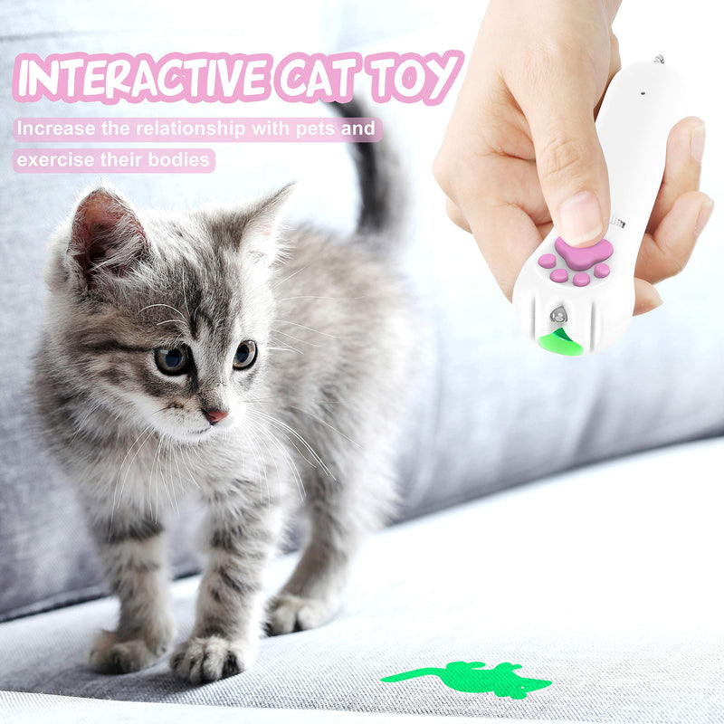 FYNIGO Interactive Cat Toy,Cat Toys for Indoor Cats Interactive,Rechargeable Cat Teaser Wand Toy with 5 Patterns,Latest Safety Pet Toys - PawsPlanet Australia