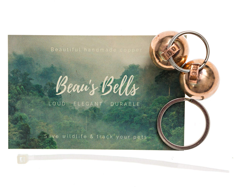 Beau's Bells 2 Extra Loud Cat & Dog Bells | Pet Tracker | Save Birds & Wildlife Handmade Copper (Small) Small - PawsPlanet Australia