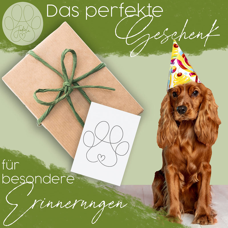 Jadiela Paw Print Set Dog or Cat 3D Picture Frame Print Dog Paw Gift Dog, Paw Print Set Cat, Made in Germany Black - PawsPlanet Australia