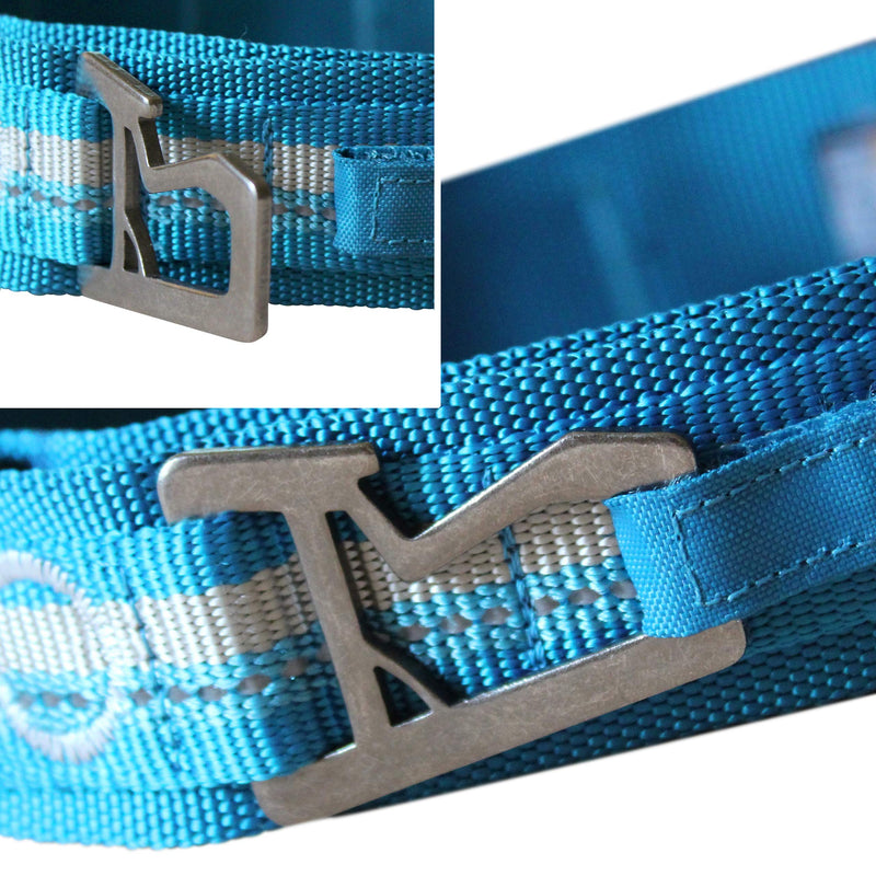 [Australia] - Kurgo Extra Wide Comfort Collar for Dogs | Molle Compatible Dog Collar | Reflective | Quick Release Buckles | Bottle Opener | Small, Large Dogs | Rsg Dog Collar | Blue/Grey (Medium) 