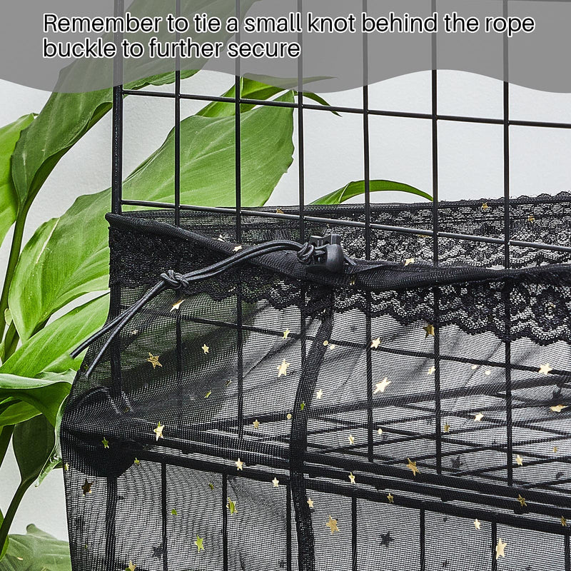 2 Pieces,Birdcage Covers Bird Cage Seed Catchers Birdcage Seeds Guards Nylon Mesh Nets Stretchy Parrot Cage Skirts Soft Airy Net Covers for Bird Parrot, White, Black (XL) - PawsPlanet Australia