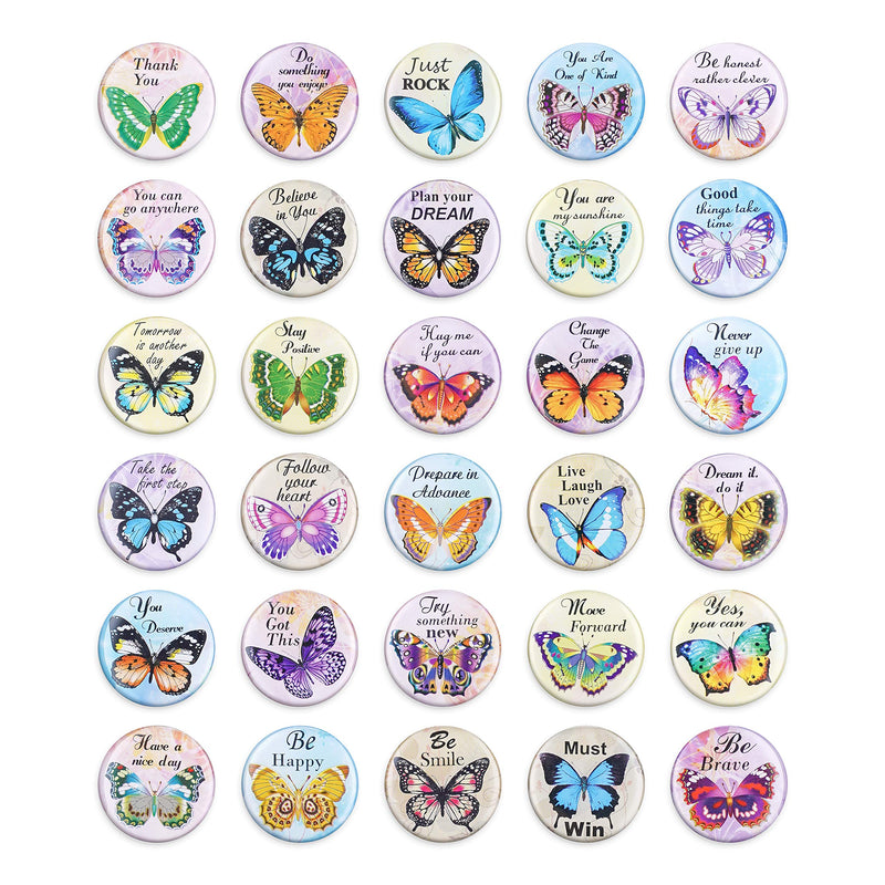 30 Pcs Motivational Fridge Magnets/Small Colorful Decoration for Classroom Whiteboard/Photos/Locker/Kitchen Supplies/Housewarming Home Decorations New Year Xmas Gift (Inspirational Quote Butterfly) - PawsPlanet Australia