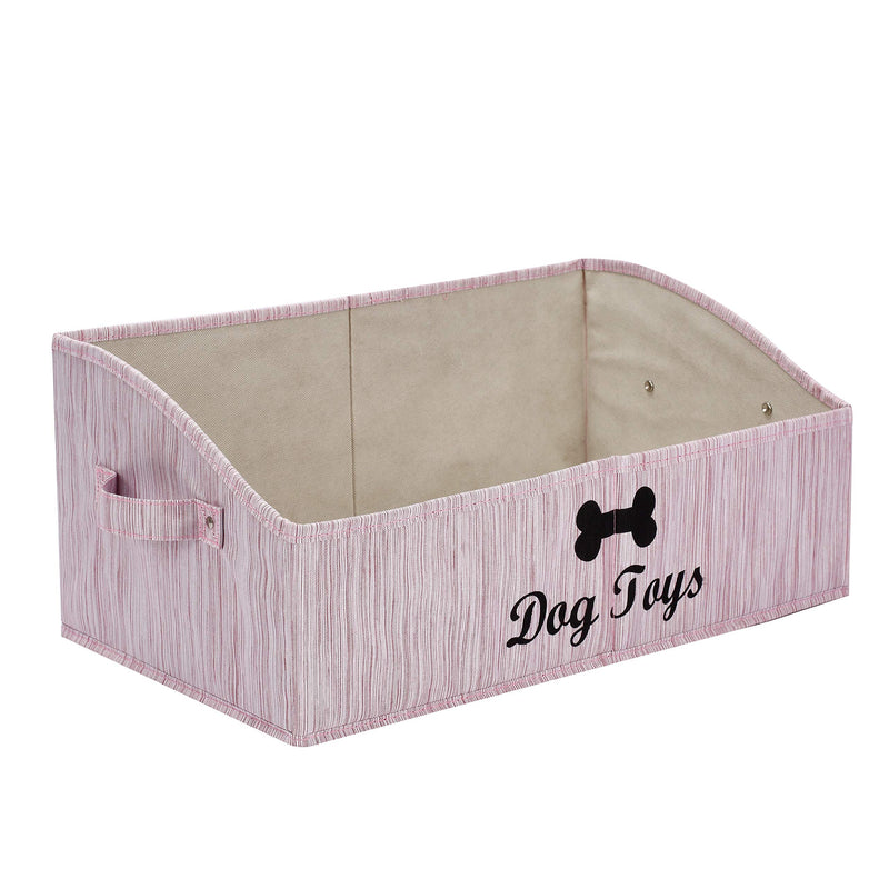 Dog Basket Toy Cat Toy Accessory Storage Bin, Rectangle Box Organizer ,Perfect for Organizing PetToys, Dog Toys ,Basket BambooPink - PawsPlanet Australia