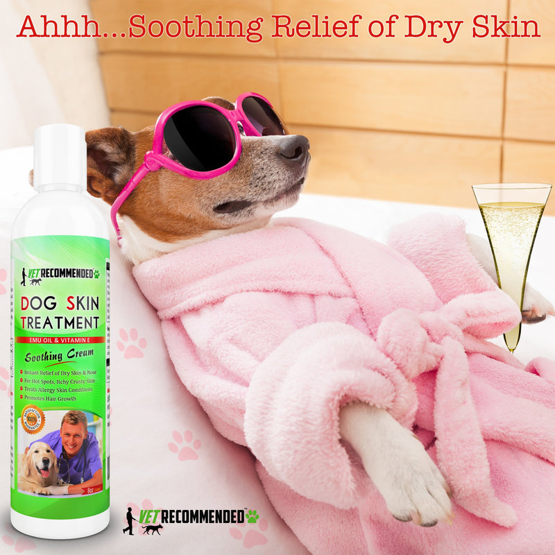 Vet Recommended Dog Dry Skin Cream & Moisturizer - Helps Dog Hair Loss Regrowth - Dry Nose & Cracked Paws - Works with Hot Spots for Dogs - 240ml (8 Oz) - PawsPlanet Australia