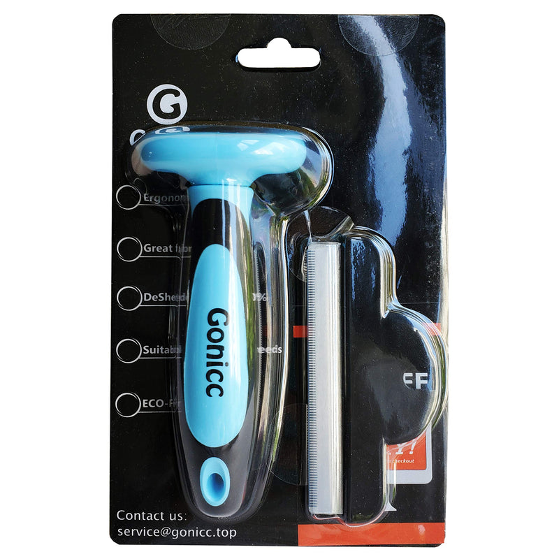 Gonicc PDT- 1001 Professional Pet De Shedding comb Tool Blue - PawsPlanet Australia