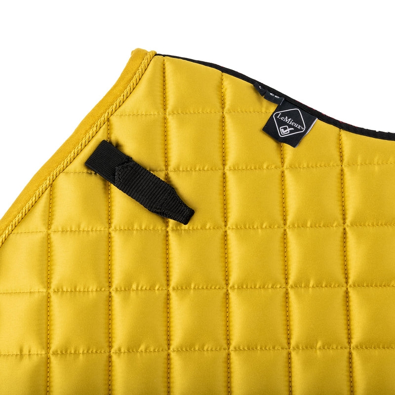 LeMieux Loire Classic Close Contact Square Saddle Pad in Dijon - Horse Riding Dressage with Soft Bamboo Lining - Wicks Efficiently and Comfortable L - PawsPlanet Australia