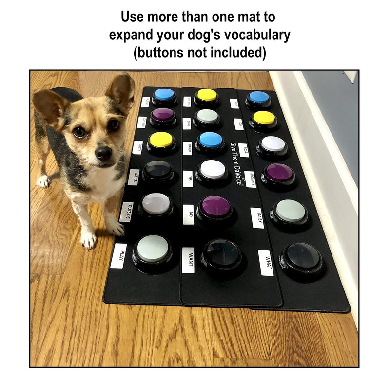 DaVoice Dog Button Mat (6 Button Placements) for Dog Communication Buttons, Dog Buttons for Communication Board, Dog Speaking Word Training Talking Button Pad (Buttons and Attachments Not Included) - PawsPlanet Australia