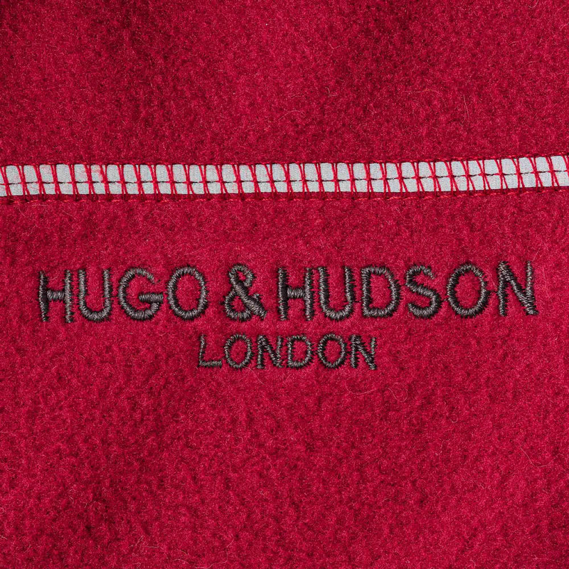 HUGO & HUDSON Cosy Fleece Jacket for Small, Medium & Large Dogs, Reflective Winter Coats with Hole for Leads, Clothes and Accessories - Burgundy - XXS - PawsPlanet Australia