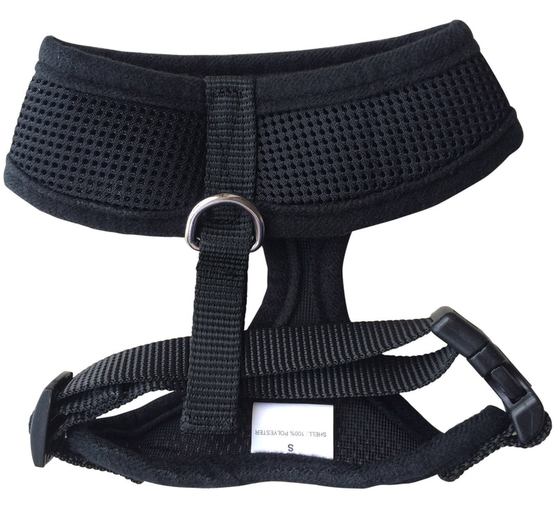 [Australia] - Soft Mesh Dog Cat Harness No Pull Comfort Padded Vest for Small Pet Cat and Puppy XS Black 