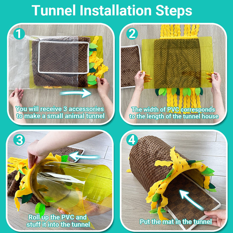 ORZECHKO Guinea Pig Tunnel House - Small Animal Hideout Tube Cage House for Hamster Rat Mice Parrot Chinchilla Hedgehog Flying Squirrel - Playing Sleeping Resting Fleece Warm Bed Plush Nest Habitats Brown - PawsPlanet Australia